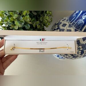 Brand New Mia Fiore 18kt Gold Plated Sterling Silver Herringbone Bracelet 7"